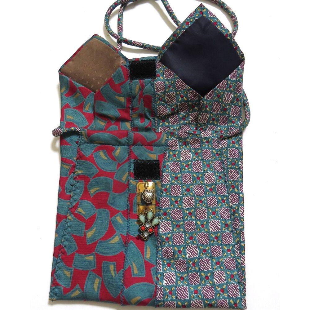 Upcycled Repurposed Shoulder Bag of silk neckties   EUC - Picture 4 of 8